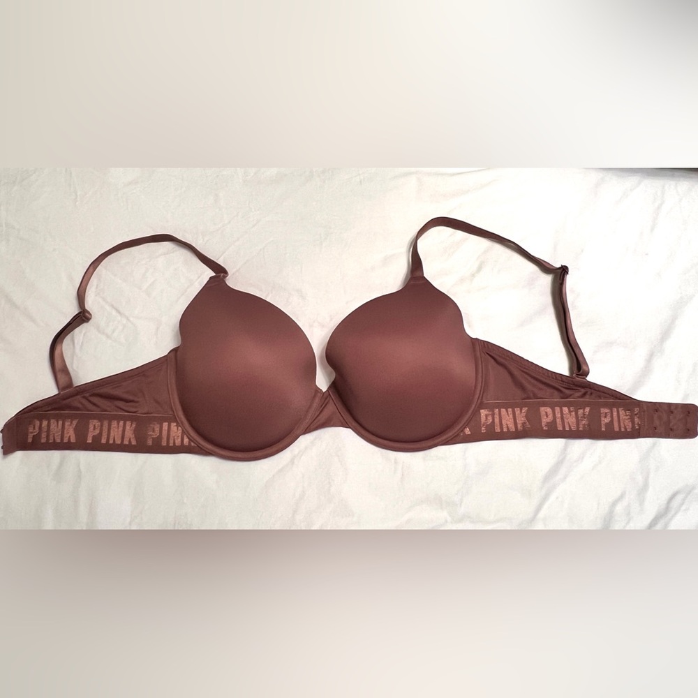 NWOT PINK Victoria’s Secret Wear Everywear T-Shirt Bra Size 34E (DD) Dark Mauve